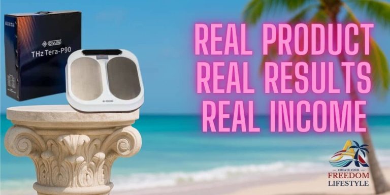 Scenic beach with pedestal for product placement – ideal for showcasing Terra P90 and promoting the OlyLife Business Opportunity - Real Product, Real Results, Real Income