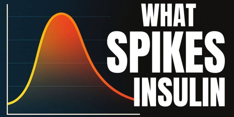 Colorful insulin spike graph showing a sharp rise and rollover curve pushed to the left, representing how foods that spike insulin elevate levels over time, with blank space on the right for text overlay.