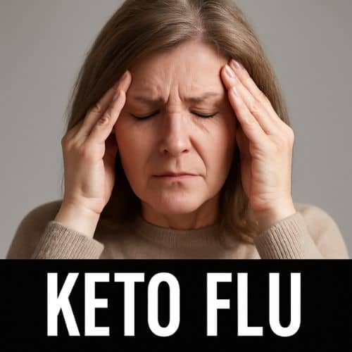 Middle-aged woman holding her head in discomfort, showing symptoms of keto flu, used to illustrate the question: Is the Sardine Fast Diet Safe and what adaptation challenges look like.