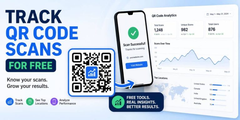 track QR code scans example showing analytics dashboard and QR code