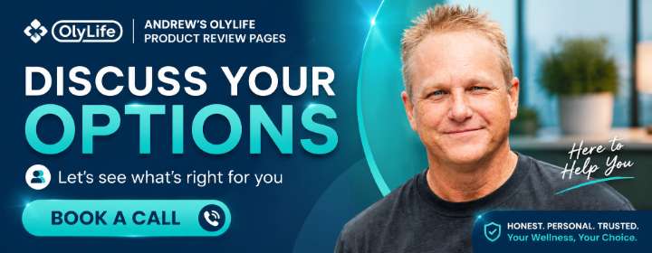 Discuss Your Options banner inviting visitors to book a call with Andrew and see what is right for them.