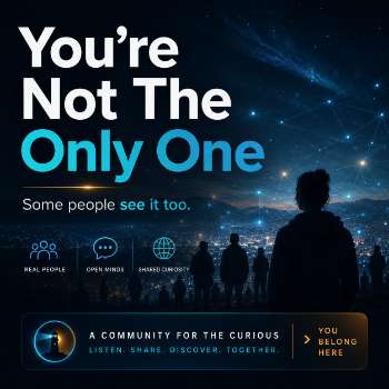 You’re Not The Only One curiosity banner with a community and questioning the system theme.