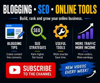 Subscribe banner for blogging, SEO, online tools, and website growth tutorials